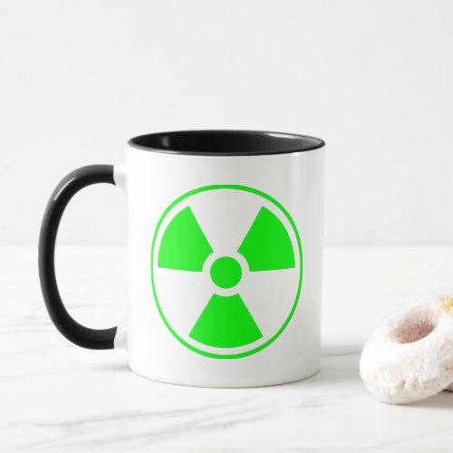 Nuclear Radioactive Radiation Symbol in green Mug