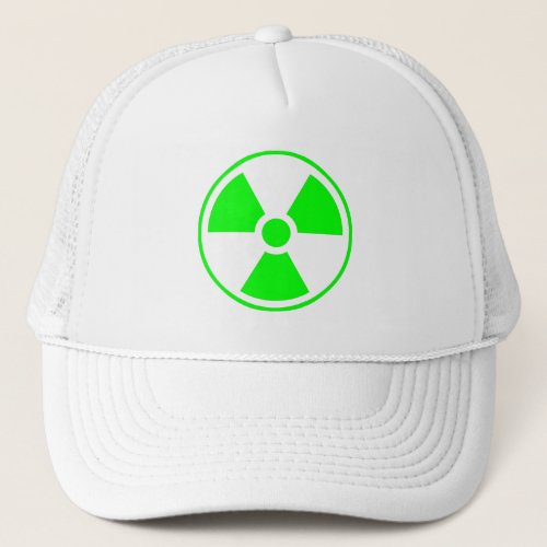 Nuclear Radioactive Radiation Symbol in green Trucker Hat