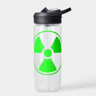 Nuclear Radioactive Radiation Symbol in green Water Bottle