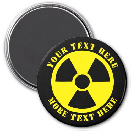 Nuclear radioactive symbol black  yellow nuke but magnet