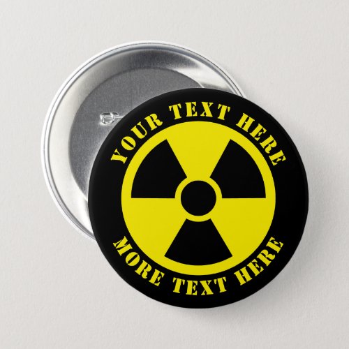 Nuclear radioactive symbol black  yellow nuke button