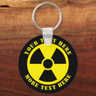 Nuclear radioactive symbol black & yellow nuke keychain