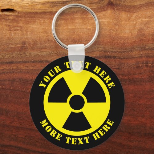 Nuclear radioactive symbol black  yellow nuke keychain