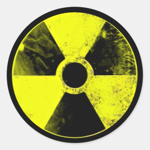 nuclear sign classic round sticker