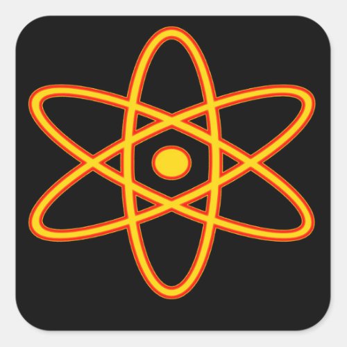 Nuclear symbol design square sticker