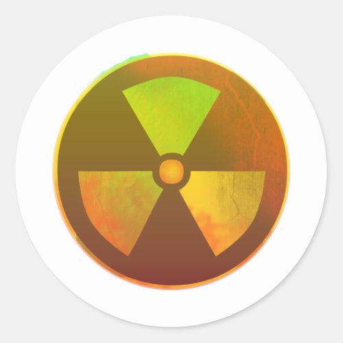 Nuclear Symbol Radioactive Glow Classic Round Sticker