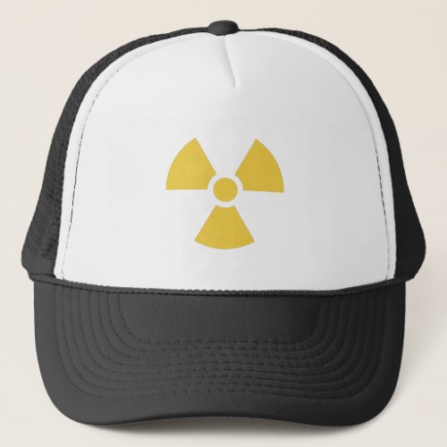 Nuclear symbol yellow trucker hat