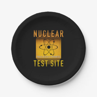 Nuclear Test Site Retro Atomic Age Grunge : Paper Plates