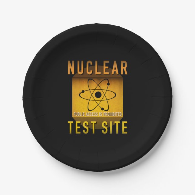 Nuclear Test Site Retro Atomic Age Grunge : Paper Plates (Front)