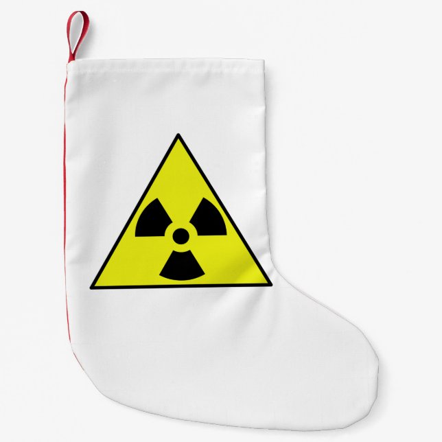 Nuclear Warning Triangle Small Christmas Stocking (Front)