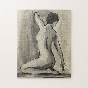 307px x 307px - Nude Sketch of Female Body by Ethan Harper Jigsaw Puzzle