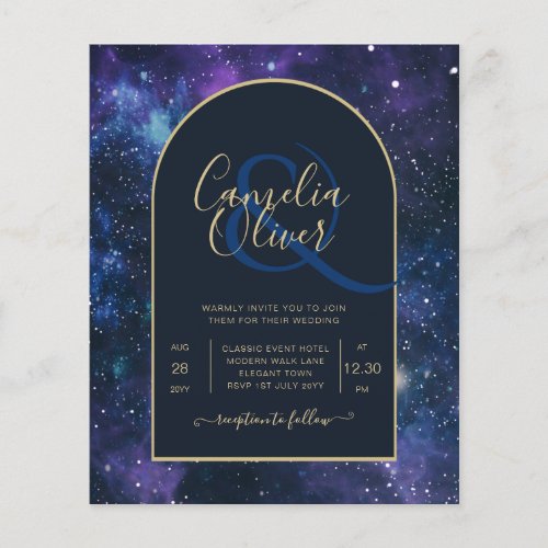 NUDGET Starry Night Purple Blue Wedding INVITE Flyer