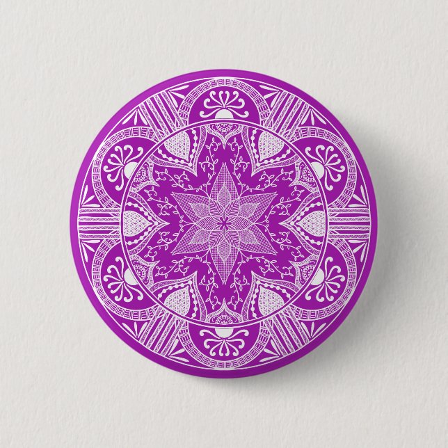 Nudibranch Mandala Pinback Button (Front)