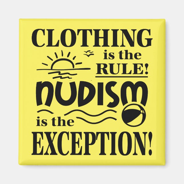 Nudism 5.1 Cm Square Magnet (Front)