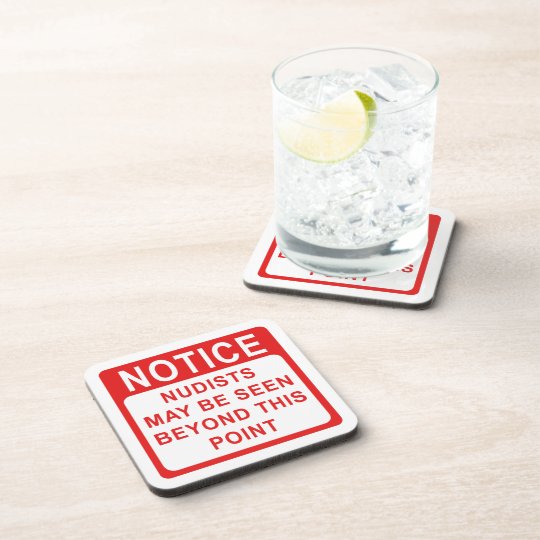 Nudist Camp/Beach Sign Coaster | Zazzle.com