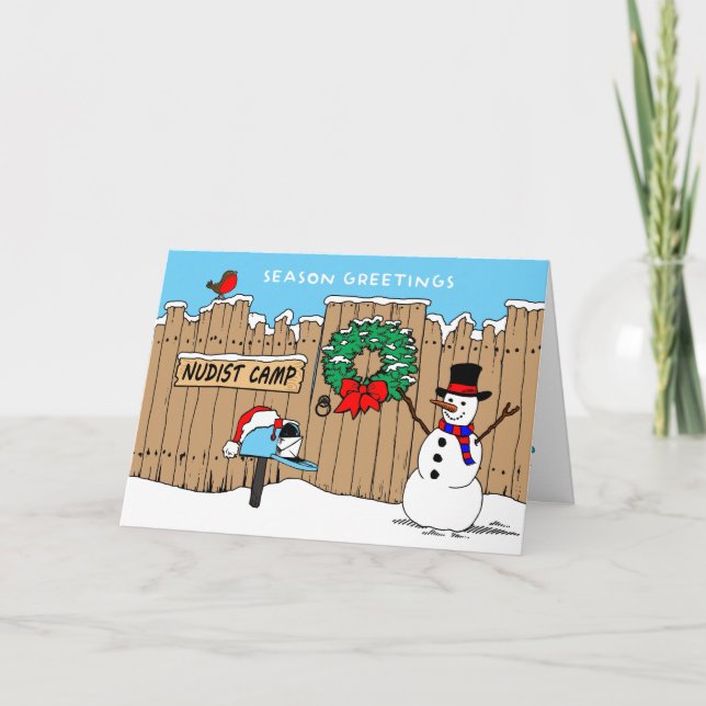 Nudist Camp Christmas Card (Front)