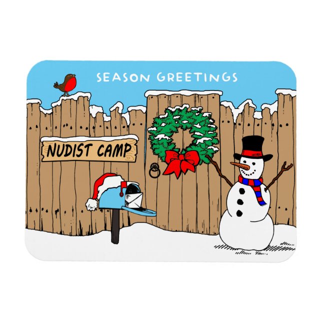 Nudist Camp Christmas Magnet (Horizontal)