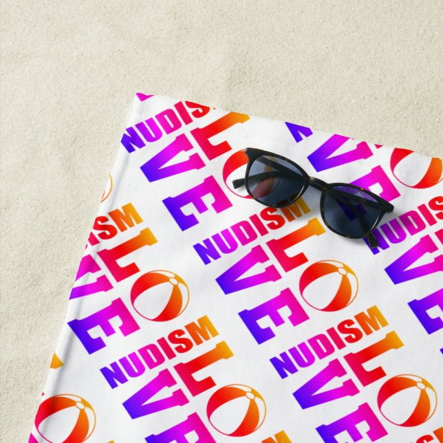 Nudist/Naturist, Nudism Love, Hot Print Beach Towel (In Situ)