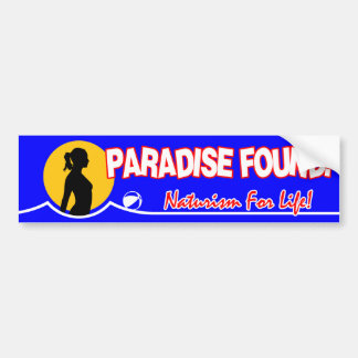Nudist Paradise Found, Naturist Bumper Sticker