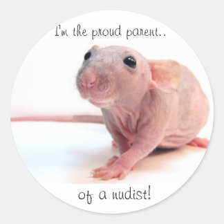 Nudist Rat Classic Round Sticker