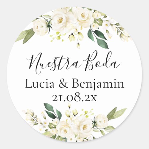 Nuestra boda  Classic Round Sticker