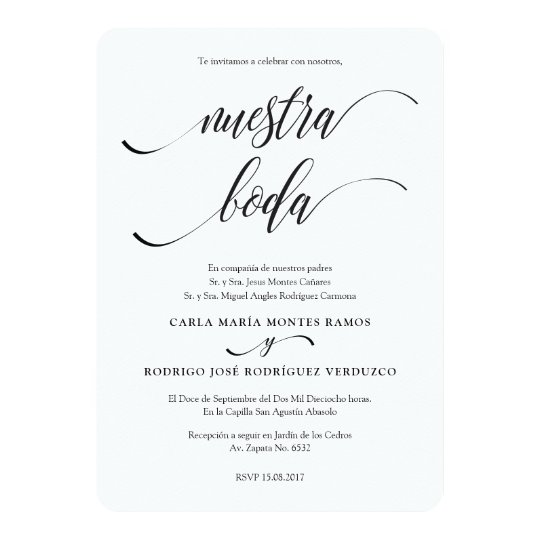 nuestra boda editable spanish wedding invitation zazzle com