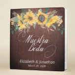 Nuestra Boda Flower Wood Girasol Photo Album<br><div class="desc">This design may be personalized in the area provided by changing the photo and/or text. Or it can be customized by clicking Personalize this Template and then choosing the click to customize further option and delete or change the color of the background, add text, change the text color or style,...</div>