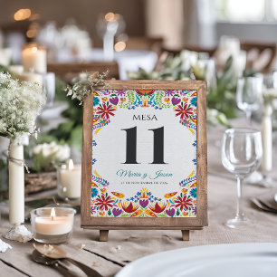Nuestra Boda Flowers Botanical Spanish Wedding Table Number