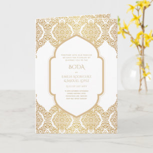 Nuestra Boda GOLD 4age Spanish Wedding INVITE 