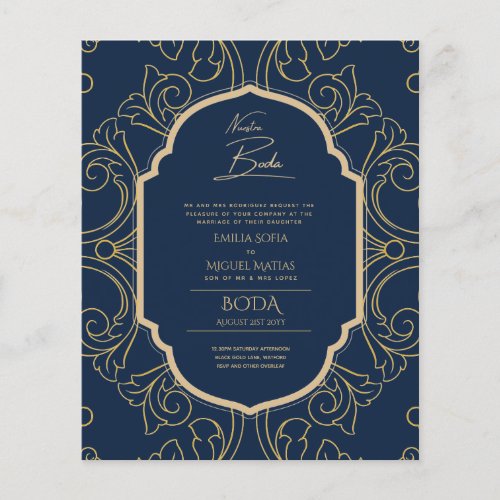 Nuestra Boda GOLD Frame Spanish Wedding INVITE