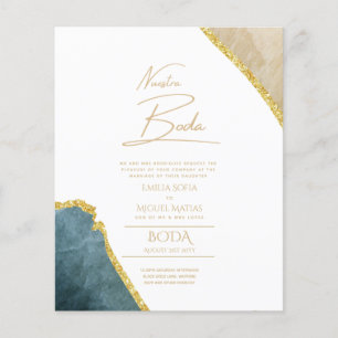 Nuestra Boda Gold Text AGATE Wedding INVITE