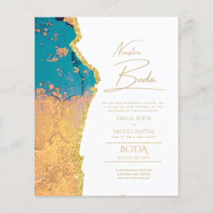 Nuestra Boda Gold Text AGATE Wedding INVITE