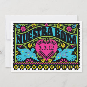 Nuestra Boda Love Birds Banner Invitation