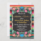 Nuestra Boda Mexican Fiesta Party Gold Glitter Invitation (Front)