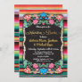 Nuestra Boda Mexican Fiesta Party Gold Glitter Invitation