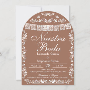 Nuestra Boda Papel Picado Spanish Wedding Arch Invitation