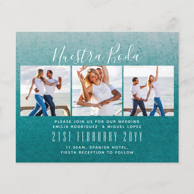 Nuestra Boda Photo Collage Wedding INVITE (Front)