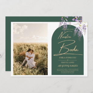 NUESTRA BODA PHOTO Wisteria Spanish Wedding Invite