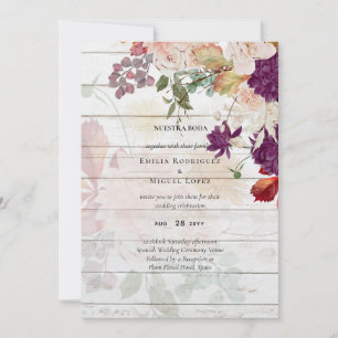 NUESTRA BODA Plum Fall Floral Spanish Wedding