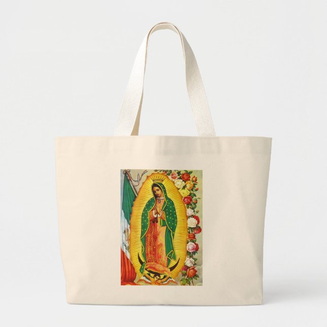 Nuestra Señora de Guadalupe Large Tote Bag (Front)