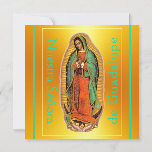 Nuestra Señora de Guadalupe Square Flat Card  (Front)
