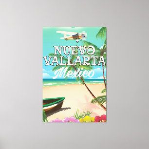 Nuevo Vallarta Mexico beach travel poster Canvas Print