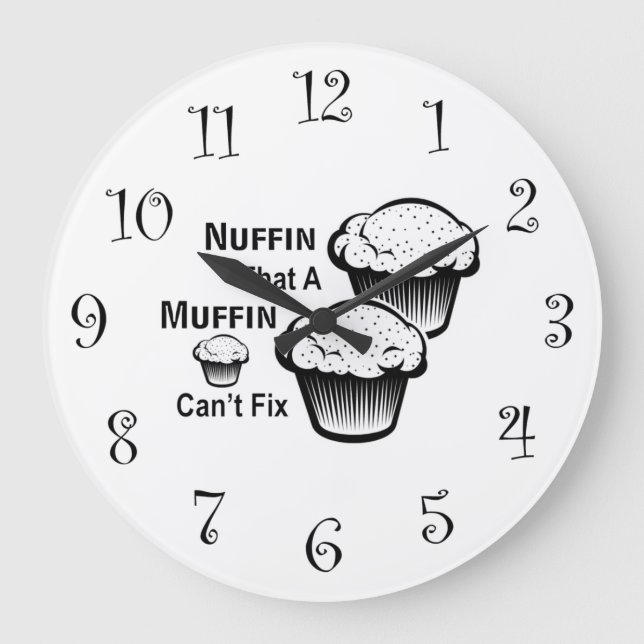 Nuffin That A Muffin Can't Fix Wall Clock (Front)