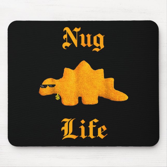 Nug Life Dinosaur Chicken Nugget Funny Retro  Mouse Pad (Front)
