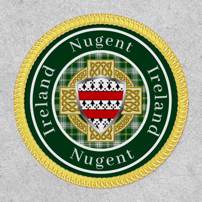 Nugent Irish Shield/Celtic Cross Personalized  Patch (Front)