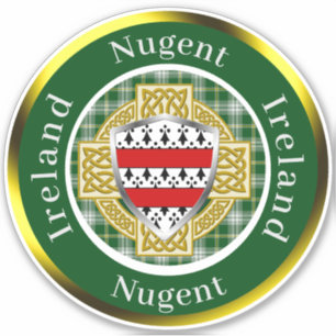Nugent Shield & Celtic Cross Personalized Sticker