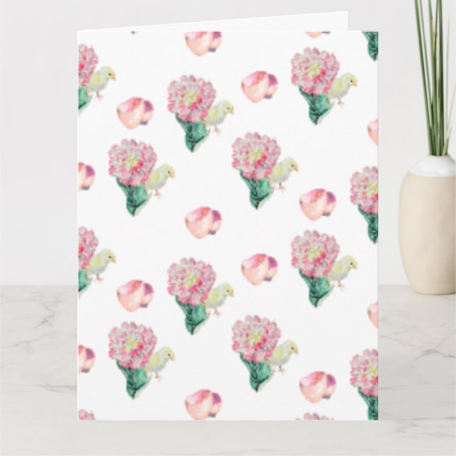 Nugget Baby Easter Chick and Tulip Card (Front)