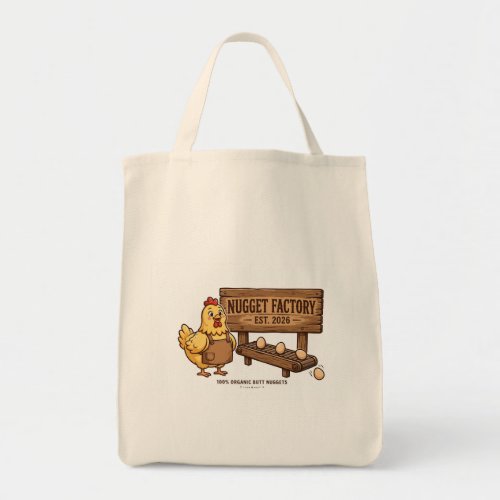 NUGGET FACTORY — EST. 2026 Funny Chicken Tote Bag