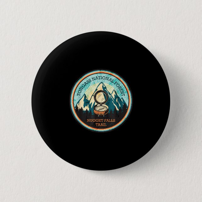 Nugget falls trail in alaska  button (Front)
