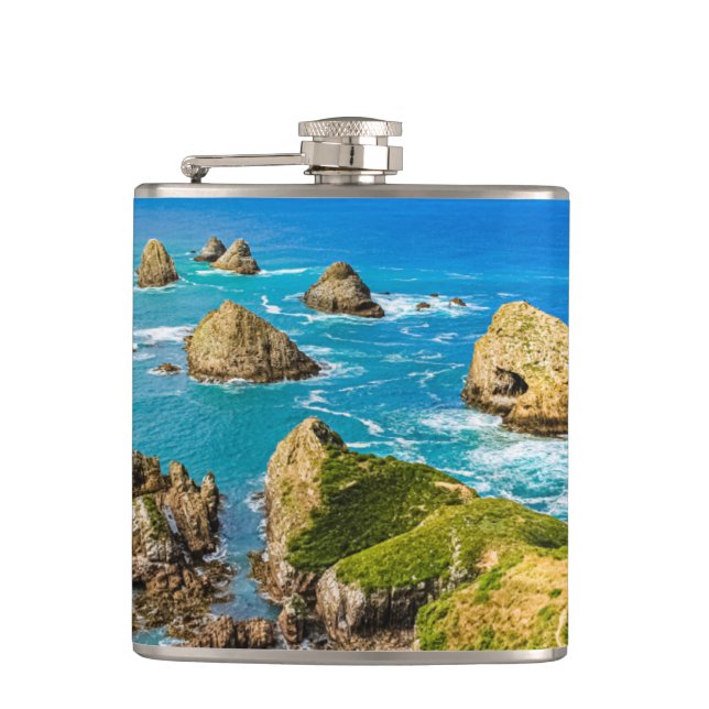 Nugget Point islets, New Zealand Flask (Front)